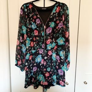 Express Floral Long Sleeve Romper